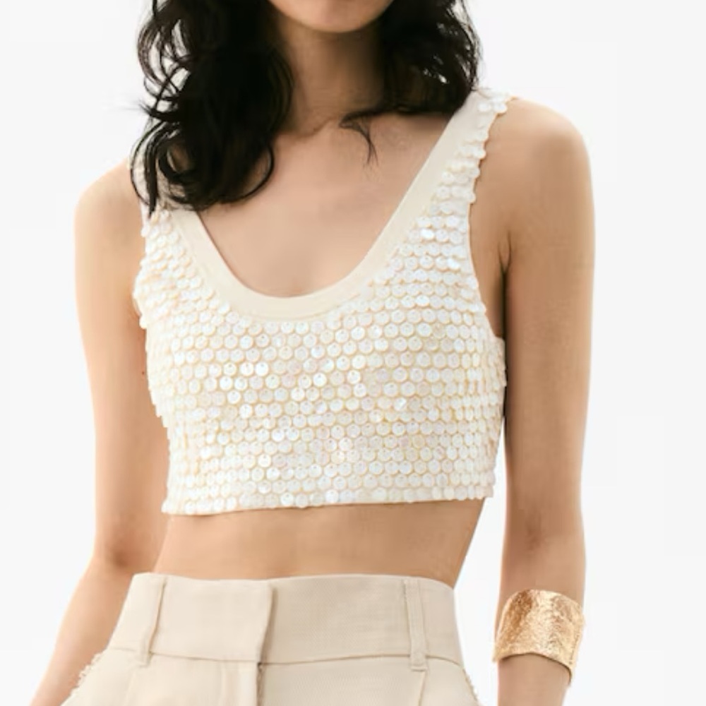 LOOKING FOR ISO H&M adorned shell pearl crop top